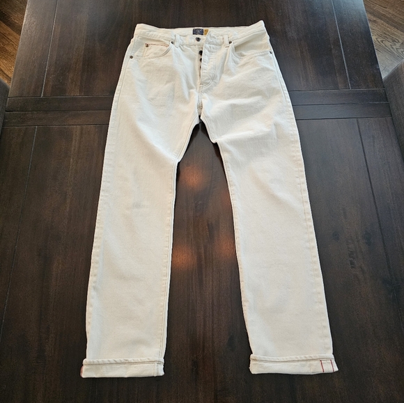 J. Crew Ecru Selvedge Jeans Size 31x32 - Picture 1 of 7